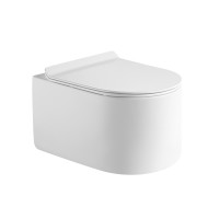 Унитаз подвесной тонкий ободок (торнадо) DQ Rhein.Dusseldorf 500*360*362мм, сиденье микролифт, белый (DT1496516)