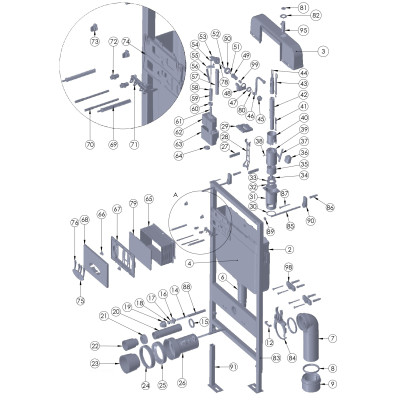 Инсталляция DK для подвесного унитаза рамная скрытого монтажа 550*100*1190 (DI8055119)