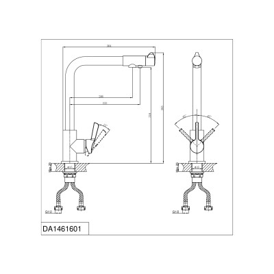 Смеситель для кухни DK Rhein.Schiller (DA1461601) с подключением к фильтру хром