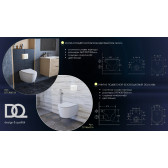 Унитаз подвесной безободковый (торнадо) DQ Grimm 560*390*395мм, сиденье микролифт, белый (DT1386516)