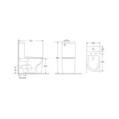 Унитаз-компакт безободковый торнадо DQ Grimm 700*390*880мм (DT1387516)