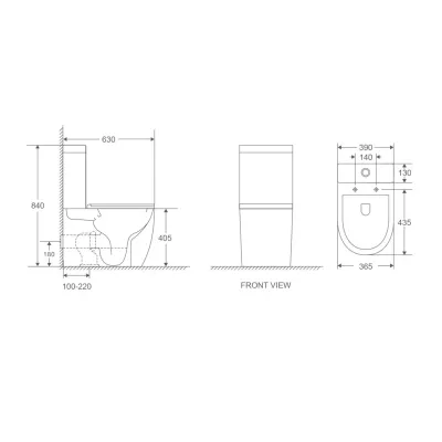 Унитаз-компакт D&K безободковый торнадо Matrix 630*365*840мм, сиденье микролифт, белый (DT1397516)