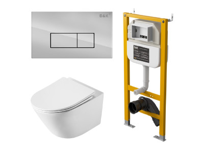 Комплект DQ унитаз DT1476516, инсталляция DI8050127, клавиша смыва DB1499001 (DS1471608)