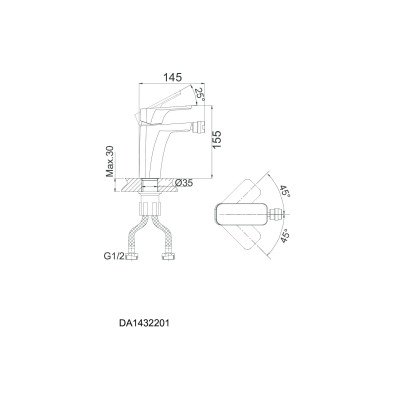Смеситель для биде DK Berlin Kunste (DA1432213)