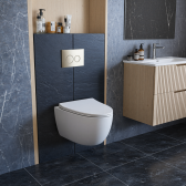 Унитаз подвесной безободковый (торнадо) DQ Grimm 560*390*395мм, сиденье микролифт, белый (DT1386516)