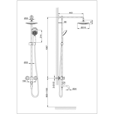 Душевая система DK Hessen Grimm (DA1384701E09)
