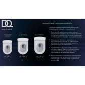 Унитаз подвесной безободковый (торнадо) DQ Schille 570*430*360мм, сиденье микролифт, белы (DT1466516)