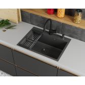 Кухонная мойка D&K нержавеющая сталь графит (DKS604506)