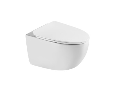 Унитаз подвесной безободковый (торнадо) DQ Grimm 560*390*395мм, сиденье микролифт, белый (DT1386516)