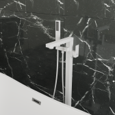 Напольный смеситель для ванны с душем DK Bayern.Liszt матовый белый (DA1516008)