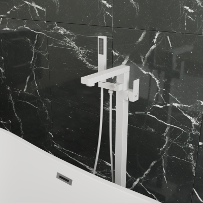 Напольный смеситель для ванны с душем DK Bayern.Liszt матовый белый (DA1516008)