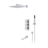 Душевая система для ванны и душа DK встраиваемая термостатический с изливом матовый белый Bayern.Liszt DA2515608A04