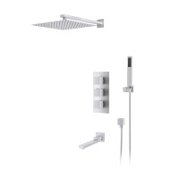 Душевая система для ванны и душа DK встраиваемая термостатический с изливом матовый белый Bayern.Liszt DA2515608A04