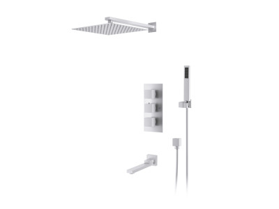 Душевая система для ванны и душа DK встраиваемая термостатический с изливом матовый белый Bayern.Liszt DA2515608A04
