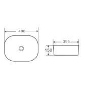 Раковина накладная DK Venice, 490*395*150мм, белый (DT1020116)