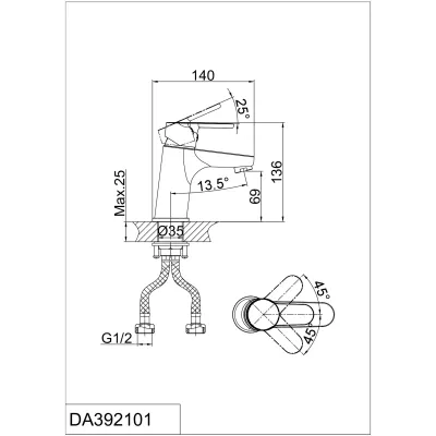 Смеситель для раковины DK Rhein Marx (DA1392101)