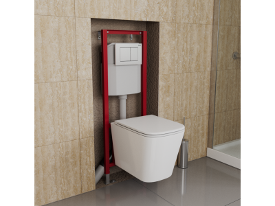 Инсталляция с белой клавишей D&K 400*165*1160мм (DI8640116)