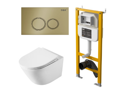 Комплект DQ унитаз DT1476516, инсталляция DI8050127, клавиша смыва DB1529007 (DS1471605)