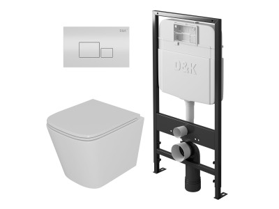 Комплект DK DS1431602 унитаз DT1436016, инсталляция DI8055119, клавиша смыва DB1519016