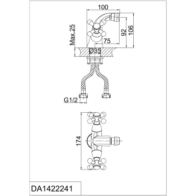 Смеситель для биде DK Hessen Hercules (DA1422241)
