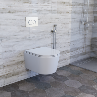 Унитаз подвесной безободковый (торнадо) DQ Schille 570*430*360мм, сиденье микролифт, белы (DT1466516)