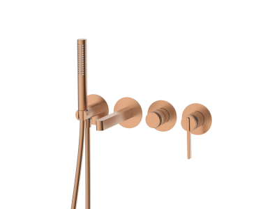 Смеситель для ванны настенный 4 отверстия DQ Bonn браш.роз.золото (DA1704833)