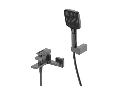 Смеситель для ванны с душем DQ Dortmund короткий излив графит (DA1713206)