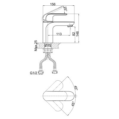 Смеситель для раковины DK Venice Gondola (DA1022118)