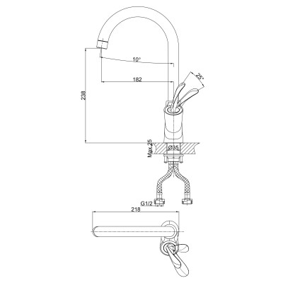 Смеситель для кухни DK Venice Baciano (DA1032459)