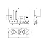 Смеситель для ванны настенный 4 отверстия DQ Bonn браш.роз.золото (DA1704833)