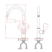 Смеситель DK для кухни высокий Bayern.Fürth (DA1522401)