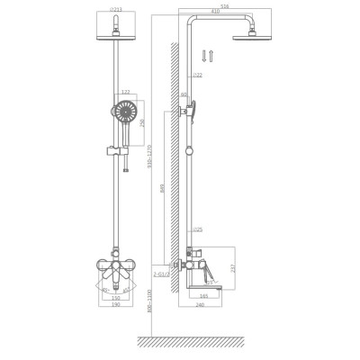 Душевая система D&K Bayern.München белый (DA1563708B18)
