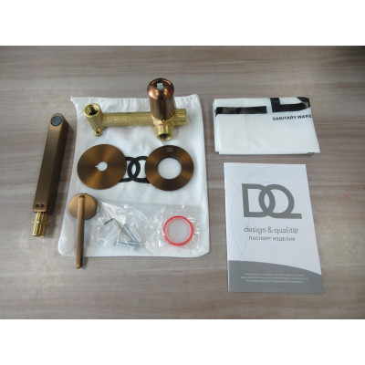 Смеситель для раковины DQ Bonn встраиваемый настенный браш.роз.золото (DA1704433)