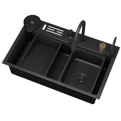 Кухонная мойка многофункц. DQ нерж.сталь темный графит в комплекте со смесителем и аксессуарами (DKS754605)