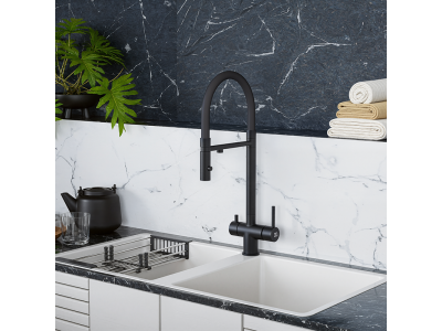 Смеситель для кухонной мойки DQ с фильтром черный (DA1462505Black)