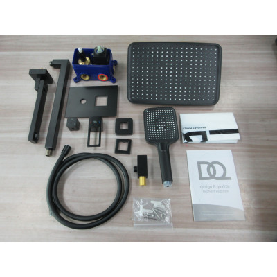 Душевая система для ванны и душа DQ Dortmund встраиваемая с изливом черный (DA1715605)