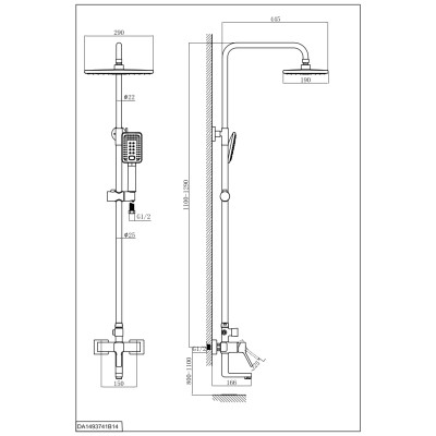 Душевая система DK Rhein.Dusseldorf (DA1493741B14)