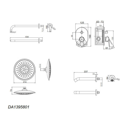 Смеситель для душа встраиваемый DK Rhein Marx (DA1395801)