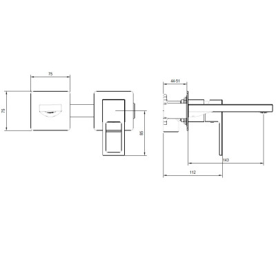 Смеситель для раковины DQ Dortmund встраиваемый настенный браш.роз.золото (DA1714433)