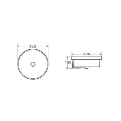 Раковина под столешницу D&K Matrix белая 420*420*160мм (DT1391816)