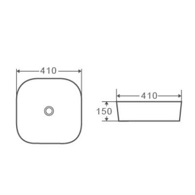 Раковина накладная DK Venice, 410*410*150мм, белый (DT1020616)