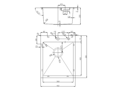 Кухонная мойка D&K нержавеющая сталь графит (DKS415006)