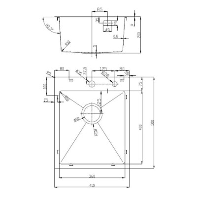 Кухонная мойка D&K нержавеющая сталь графит (DKS415006)