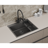 Кухонная мойка DQ нержавеющая сталь графит (DKS605006)
