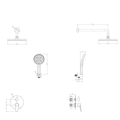 Душевая система для ванны и душа DQ Stuttgart встраиваемая хром (DA1775701)