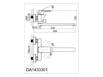 Смеситель для ванны DK Berlin Humboldt (DA1433312)