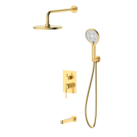Душевая система для ванны и душа DQ Bonn встраиваемая с изливом мат.золото (DA1705607)