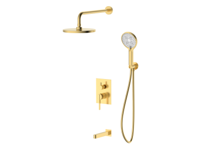 Душевая система для ванны и душа DQ Bonn встраиваемая с изливом мат.золото (DA1705607)