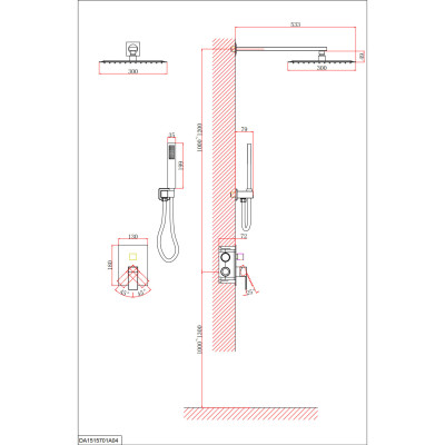 Душевая система D&K встраиваемая Bayern.Liszt (DA1515701A04)