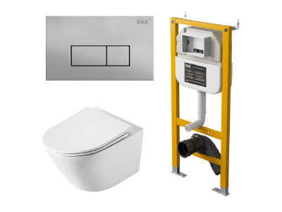 Комплект DQ унитаз DT1476516, инсталляция DI8050127, клавиша смыва DB1499002 (DS1471607)